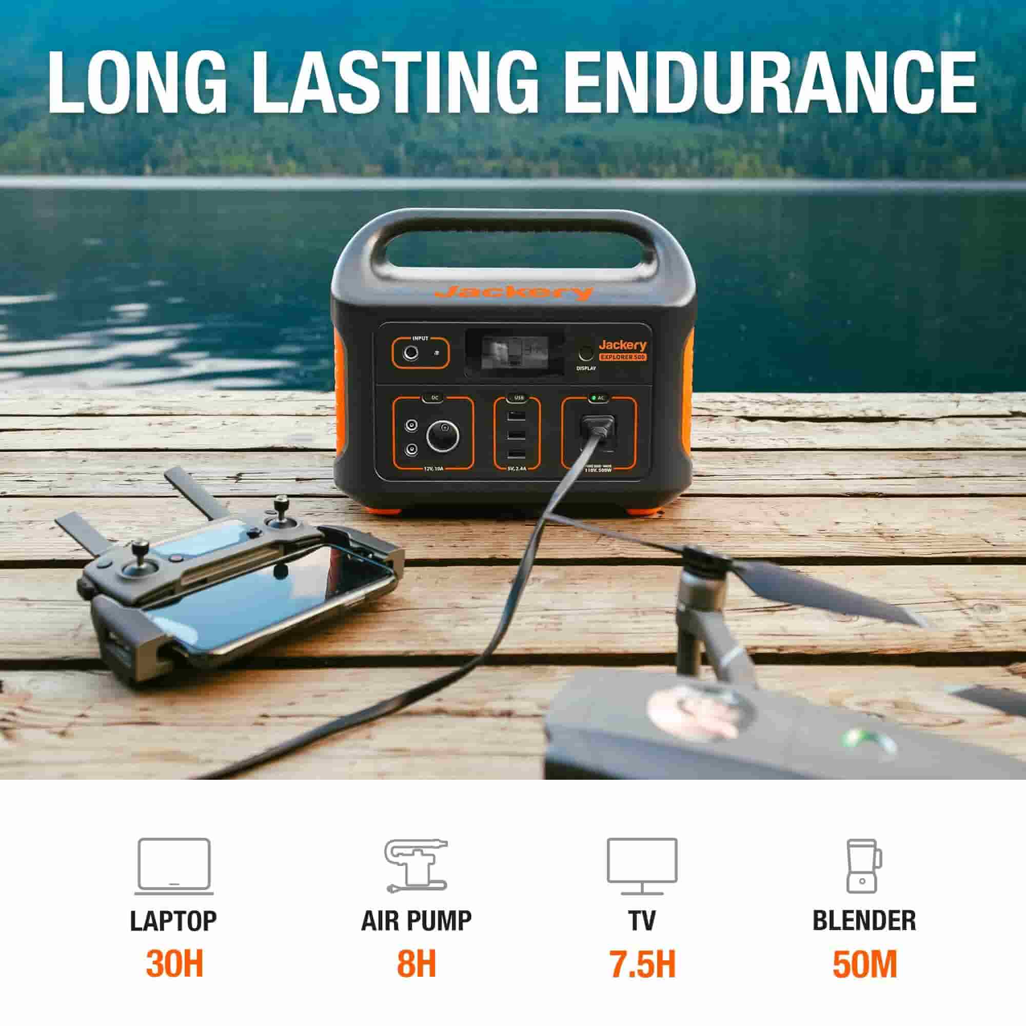 Refurbished Portable Power Station 500W for Camping & Emergencies | Jackery Explorer 500