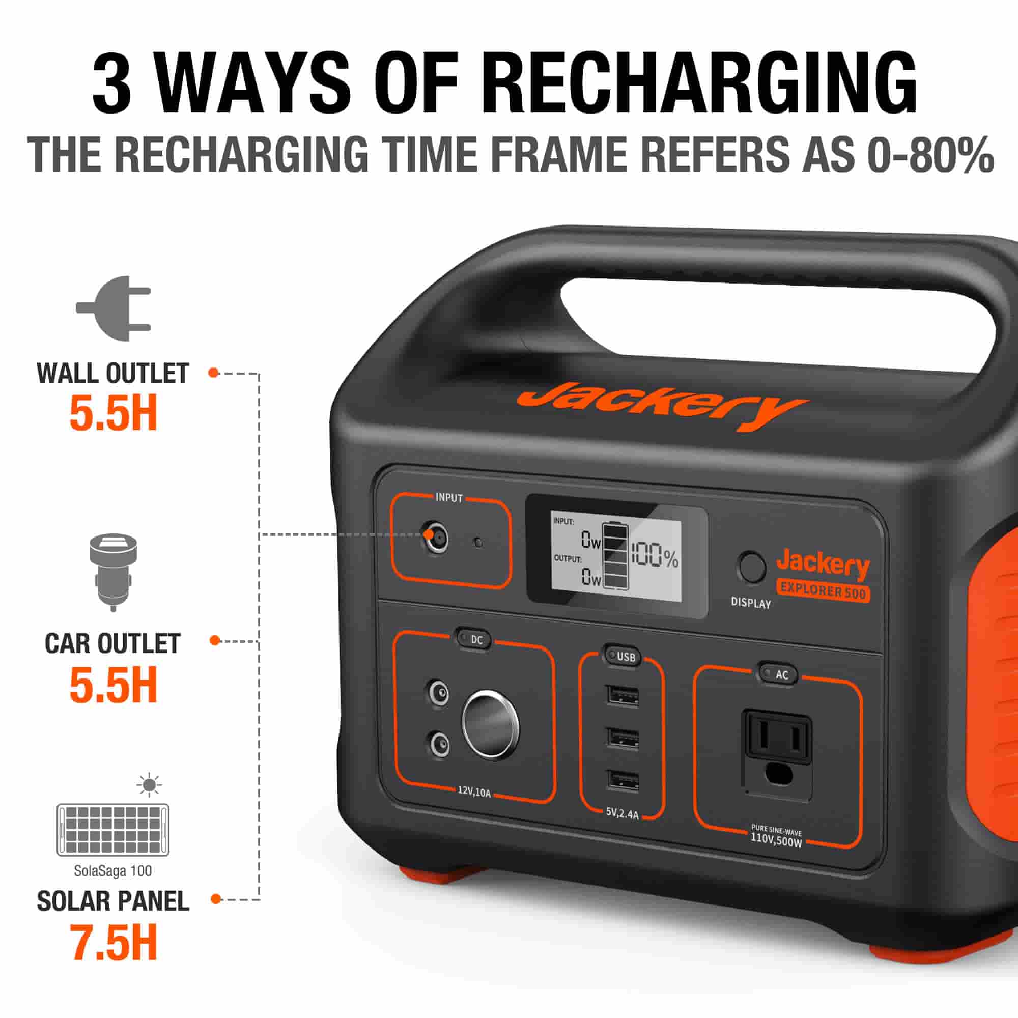 Refurbished Portable Power Station 500W for Camping & Emergencies | Jackery Explorer 500
