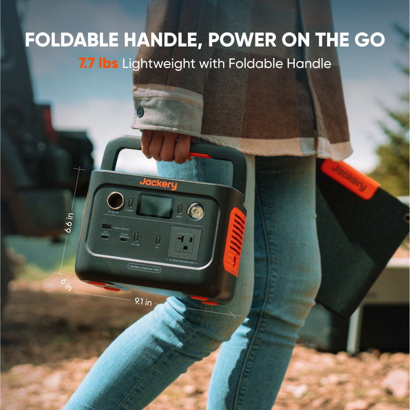 Portable Power Station with Solar Panel & Fast Charging | Jackery 240 v2 (Refurbished)