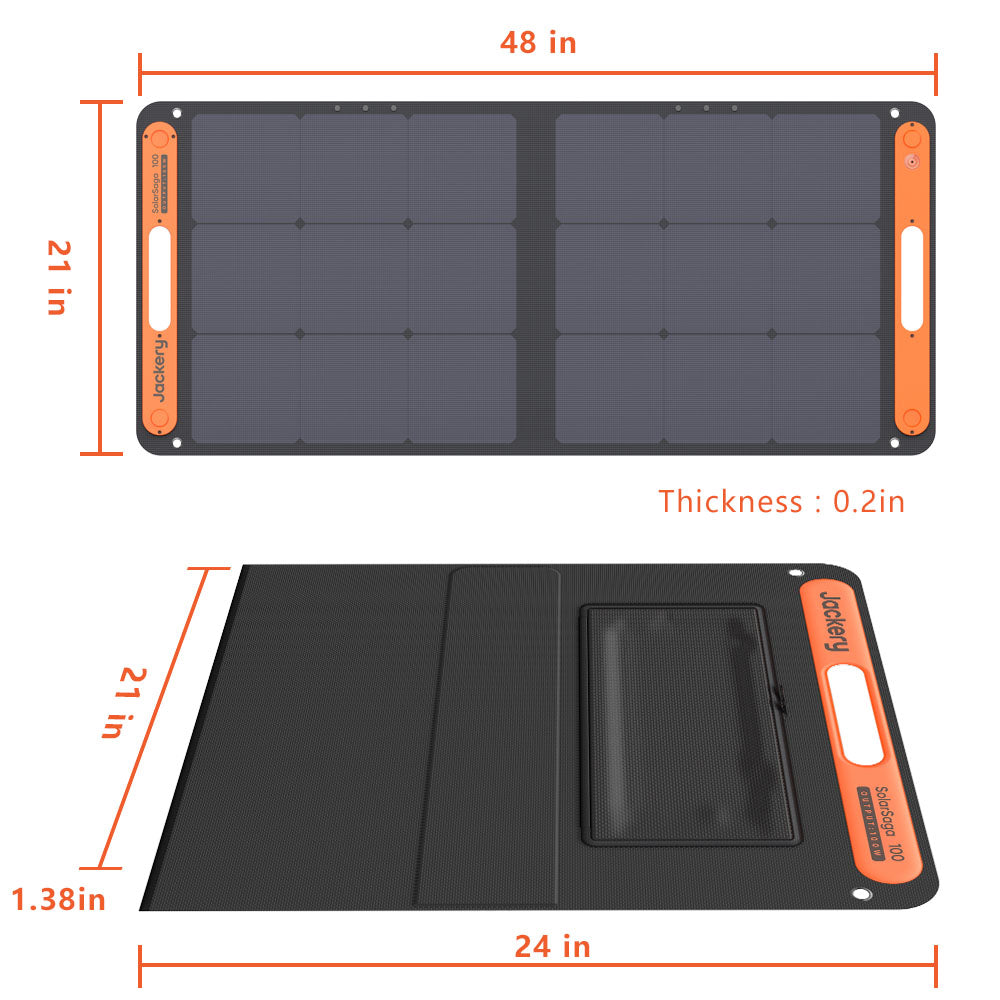 100W Foldable Solar Panel with USB Ports & Waterproof Design | SolarSaga